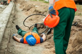 Arbeitsunfall Bauarbeiter auf Baustelle hat einen Arbeitsunfall